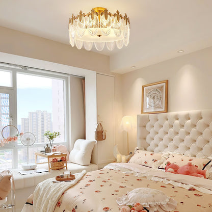 Żyrandol szklany okrągły E14 z regulowaną wysokością zawieszenia