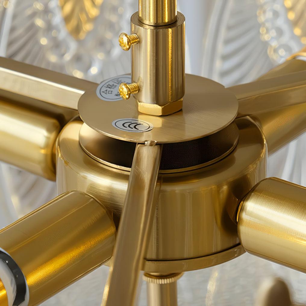 Żyrandol szklany okrągły E14 z regulowaną wysokością zawieszenia