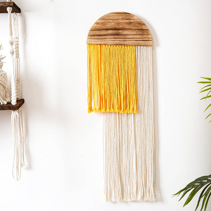 Décoration murale en macramé avec franges (2 pièces)