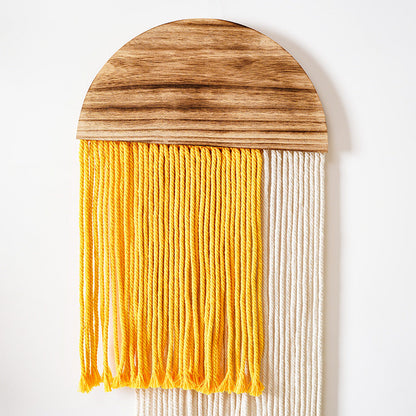 Décoration murale en macramé avec franges (2 pièces)