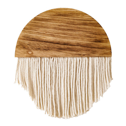 Décoration murale en macramé avec franges (2 pièces)