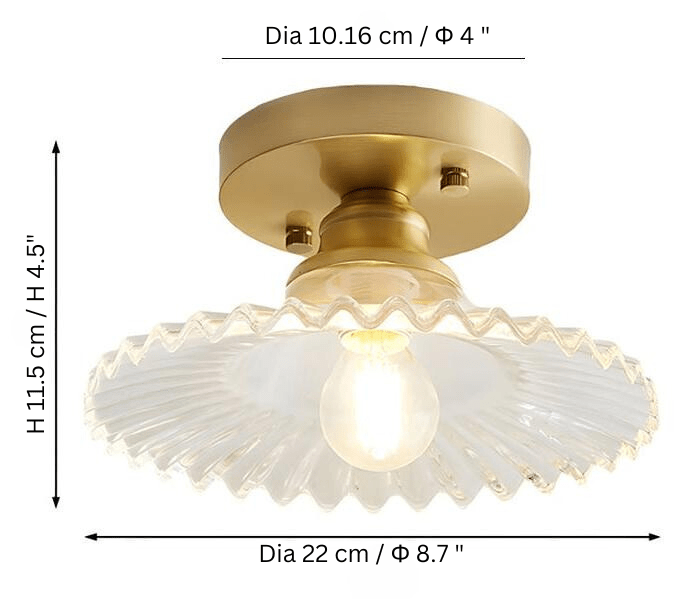 Szklana lampa sufitowa z gwintem E14 i dekoracyjnym kloszem w kształcie kwiatu