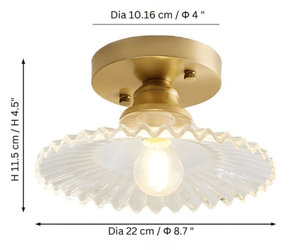 Szklana lampa sufitowa z gwintem E14 i dekoracyjnym kloszem w kształcie kwiatu