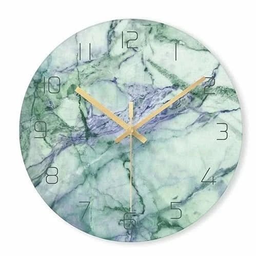 Marble-effect wall clock