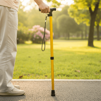 Składana Laska Aluminiowa z Regulacją Wysokości i Ergonomicznym Uchwytem