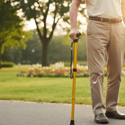 Składana Laska Aluminiowa z Regulacją Wysokości i Ergonomicznym Uchwytem