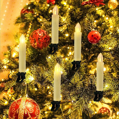 Set of 10 LED candles with remote control