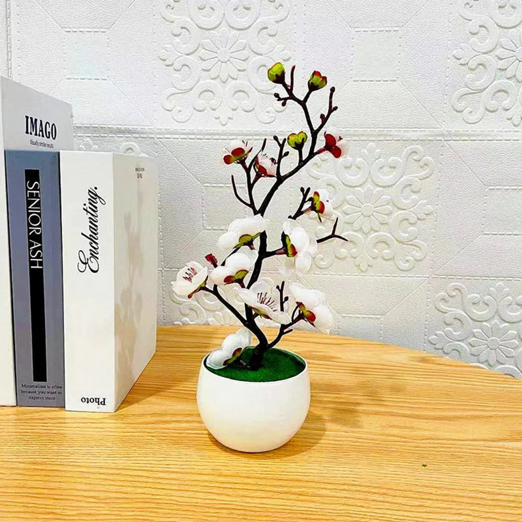 Artificial flowering plum branch