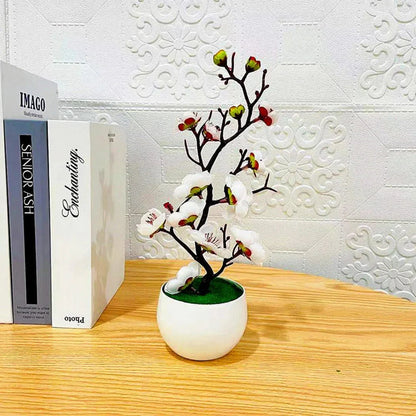 Artificial flowering plum branch