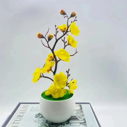 Artificial flowering plum branch