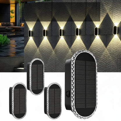 Solarna Lampa Ogrodzeniowa LED z 3 Trybami Świecenia i Czujnikiem Zmierzchu