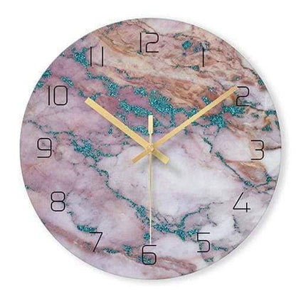 Marble-effect wall clock