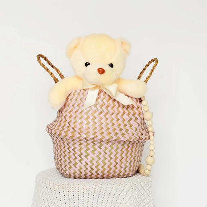 Foldable wicker basket