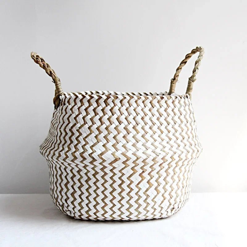Foldable wicker basket