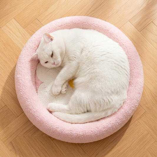 Panier pour chat avec griffoir