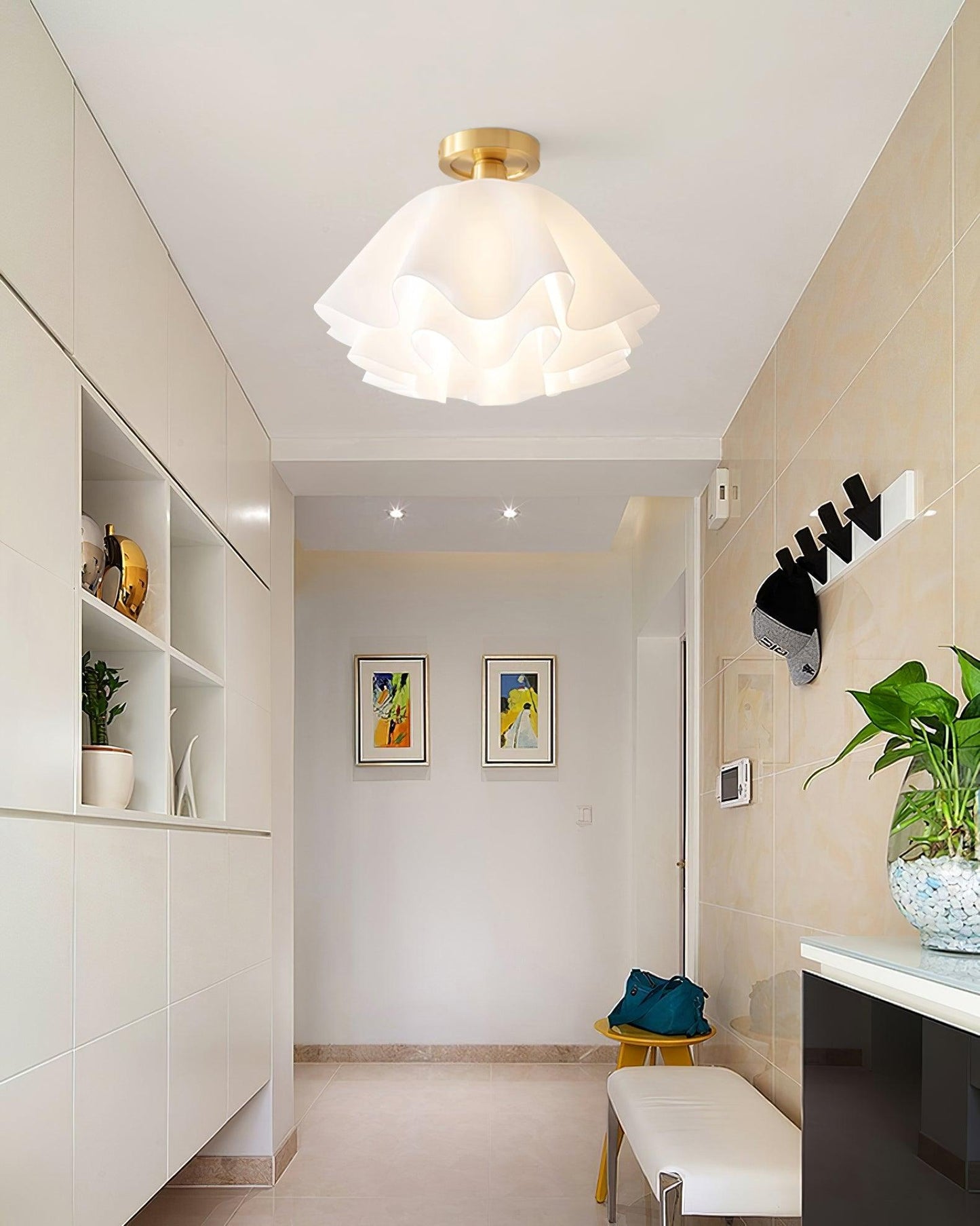 Lampa sufitowa LED z miedzi, gwint E27, do oświetlenia wnętrz