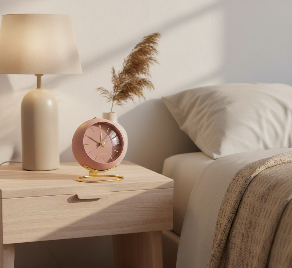 Retro alarm clock with a silent mechanism