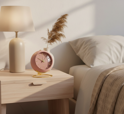 Retro alarm clock with a silent mechanism