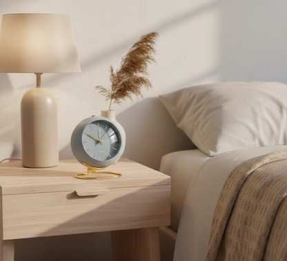 Retro alarm clock with a silent mechanism