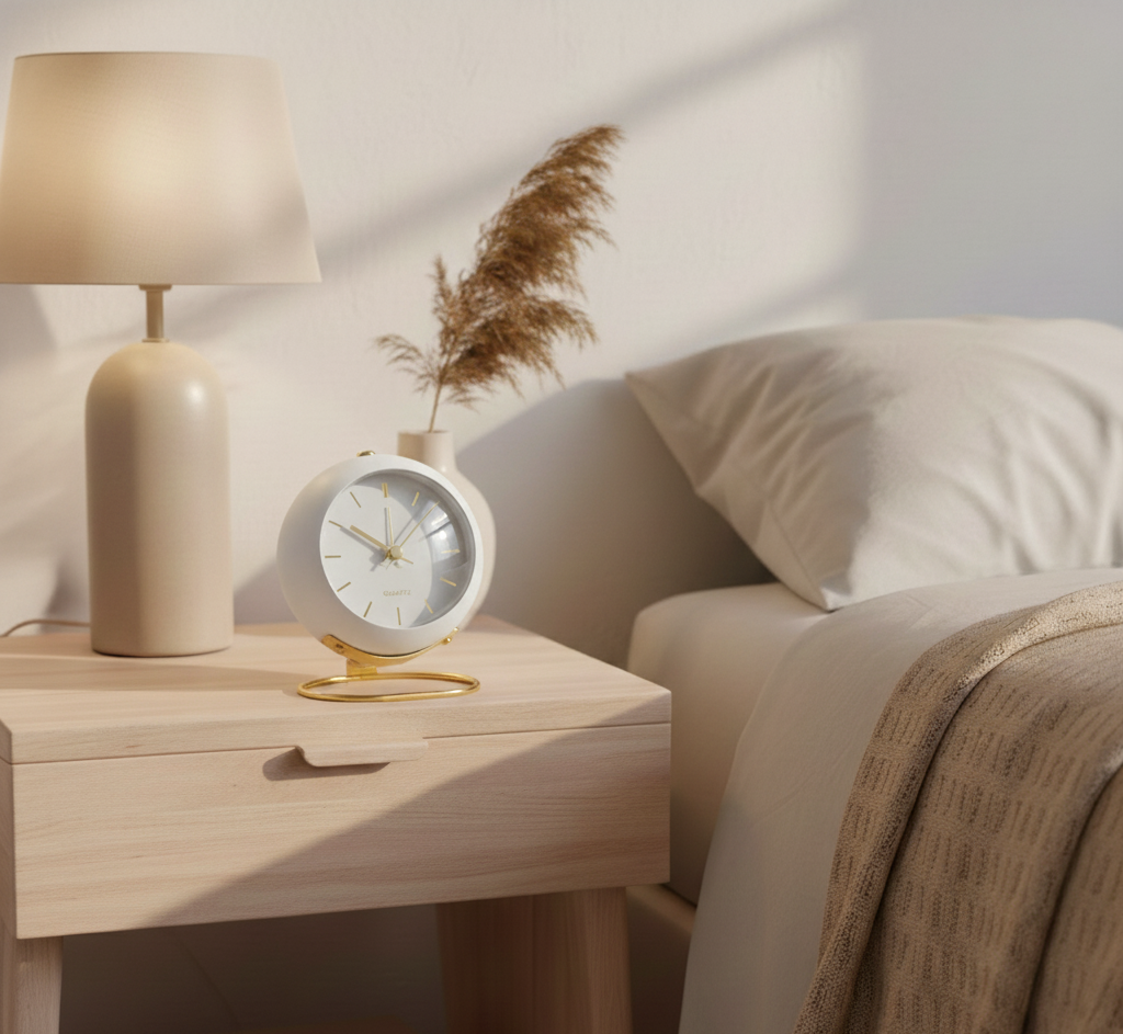 Retro alarm clock with a silent mechanism