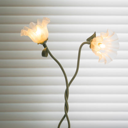 Lampa podłogowa LED E27 z motywem kwiatowym 2–3 punkty świetlne do salonu