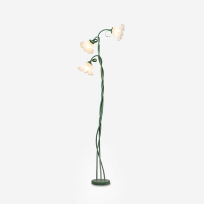 Lampa podłogowa LED E27 z motywem kwiatowym 2–3 punkty świetlne do salonu