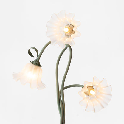 Lampa podłogowa LED E27 z motywem kwiatowym 2–3 punkty świetlne do salonu