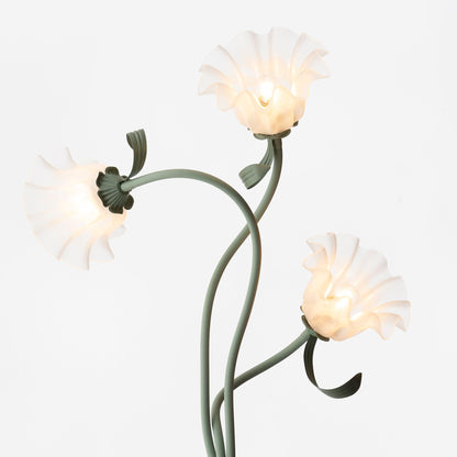 Lampa podłogowa LED E27 z motywem kwiatowym 2–3 punkty świetlne do salonu