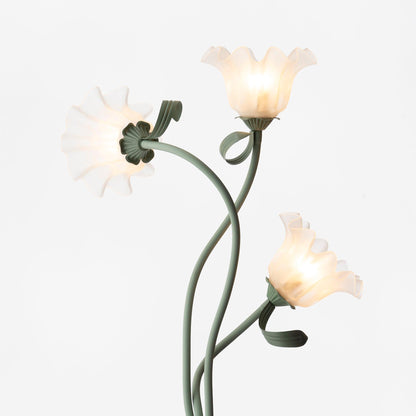 Lampa podłogowa LED E27 z motywem kwiatowym 2–3 punkty świetlne do salonu