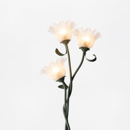 Lampa podłogowa LED E27 z motywem kwiatowym 2–3 punkty świetlne do salonu