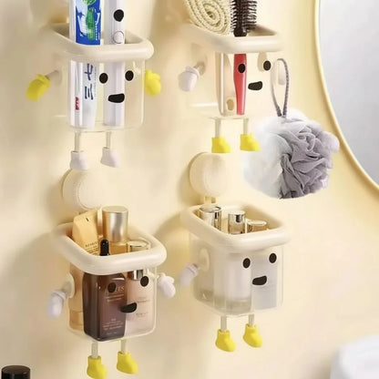 Wall-mounted suction-cup organizer