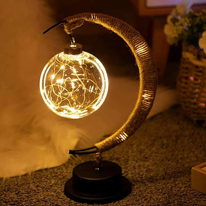 Lampa Stołowa LED Inspirowana Kształtem Księżyca z Zasilaniem Bateryjnym