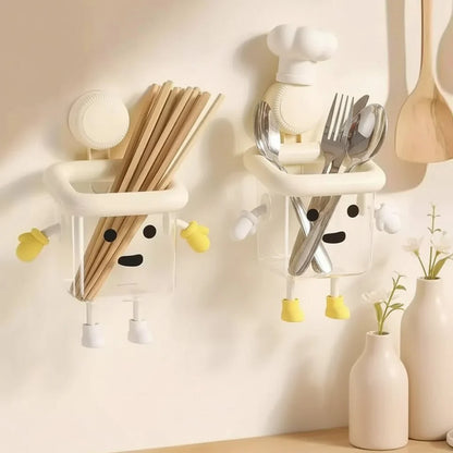 Wall-mounted suction-cup organizer