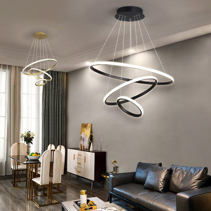 Lampa sufitowa LED z trzema pierścieniami i regulacją jasności do wnętrz