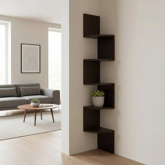 Corner wall shelf
