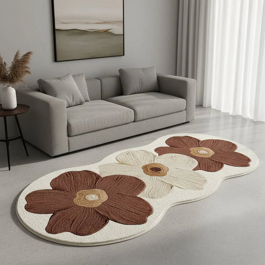 Floral non-slip rug