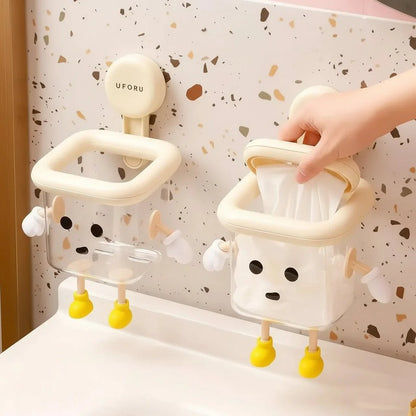 Wall-mounted suction-cup organizer