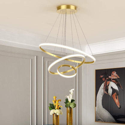 Lampa sufitowa LED z trzema pierścieniami i regulacją jasności do wnętrz