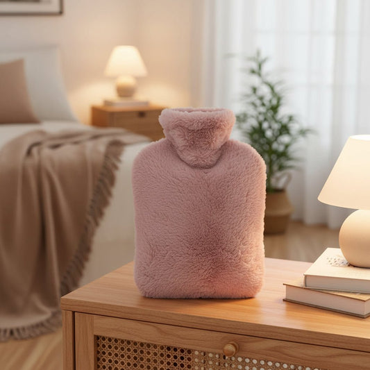 Hot-water bottle with a soft cover