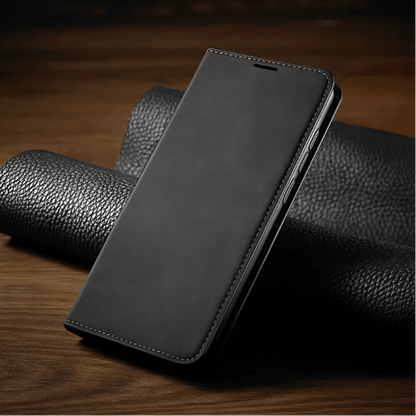 Skórzane Etui Magnetyczne do iPhone z Zapięciem Magnetycznym