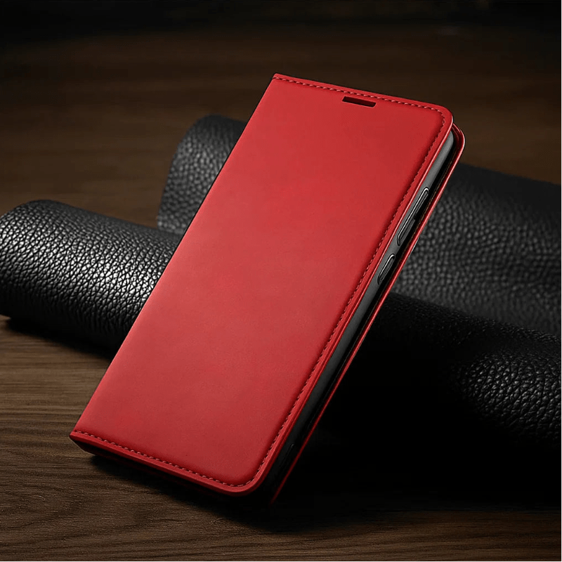 Skórzane Etui Magnetyczne do iPhone z Zapięciem Magnetycznym