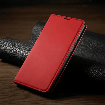 Skórzane Etui Magnetyczne do iPhone z Zapięciem Magnetycznym