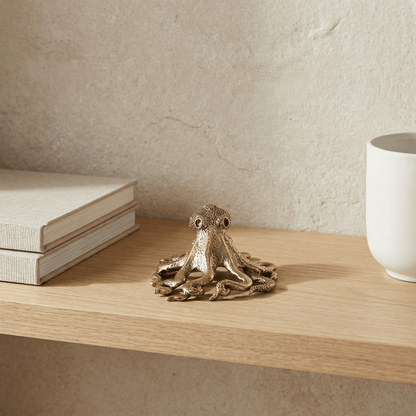 Brass octopus sculpture
