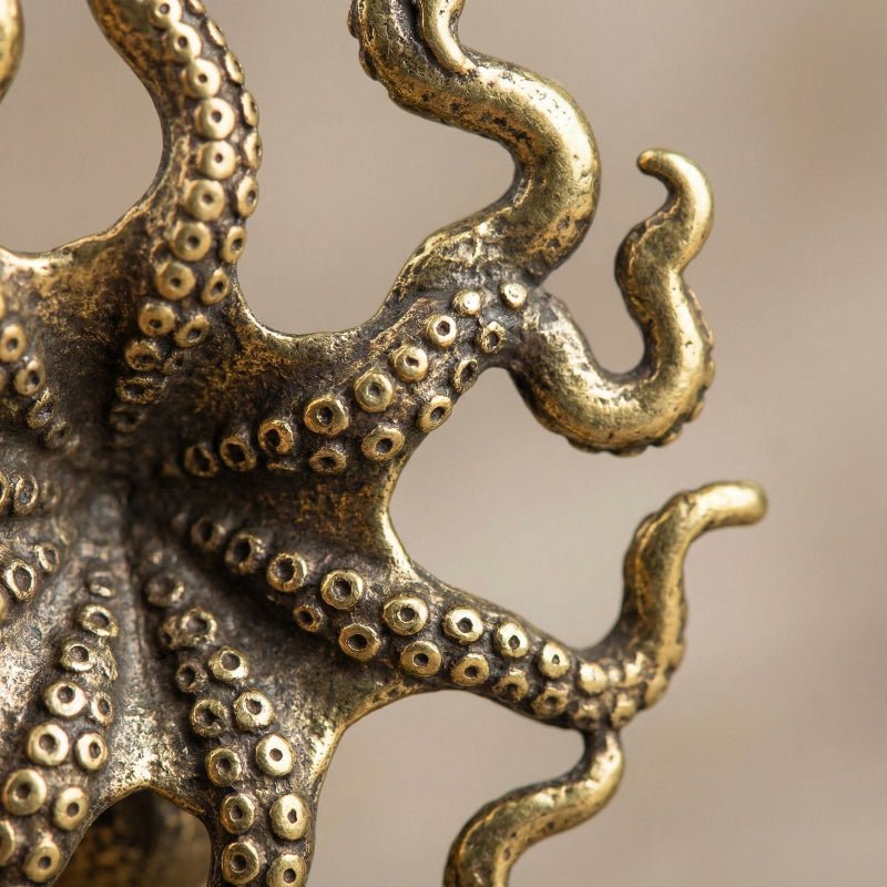 Brass octopus sculpture
