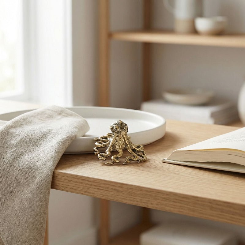 Brass octopus sculpture