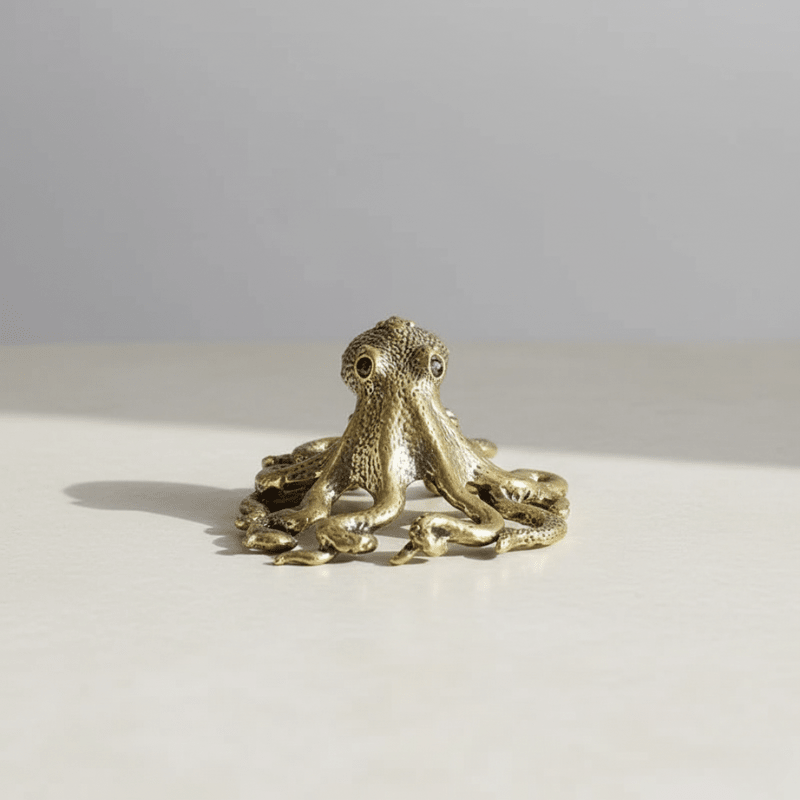 Brass octopus sculpture