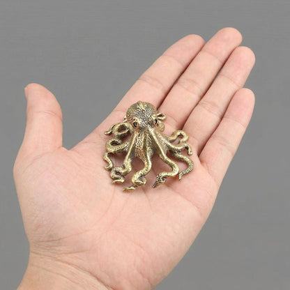 Brass octopus sculpture