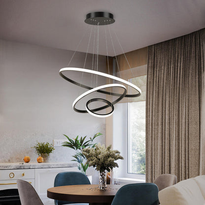 Lampa sufitowa LED z trzema pierścieniami i regulacją jasności do wnętrz