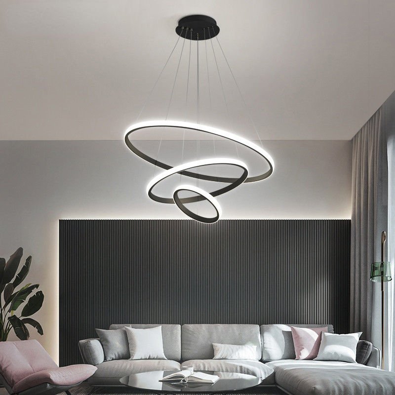Lampa sufitowa LED z trzema pierścieniami i regulacją jasności do wnętrz