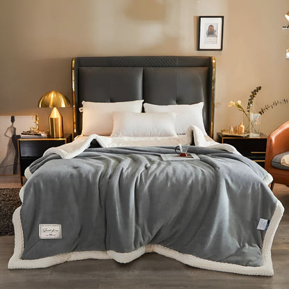 Double-sided quilted fleece blanket